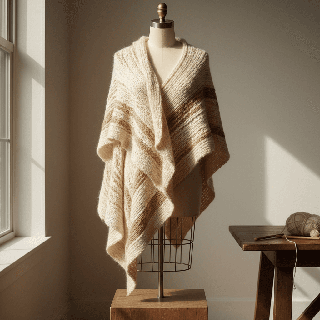 Avant-garde knitwear sample on dress form