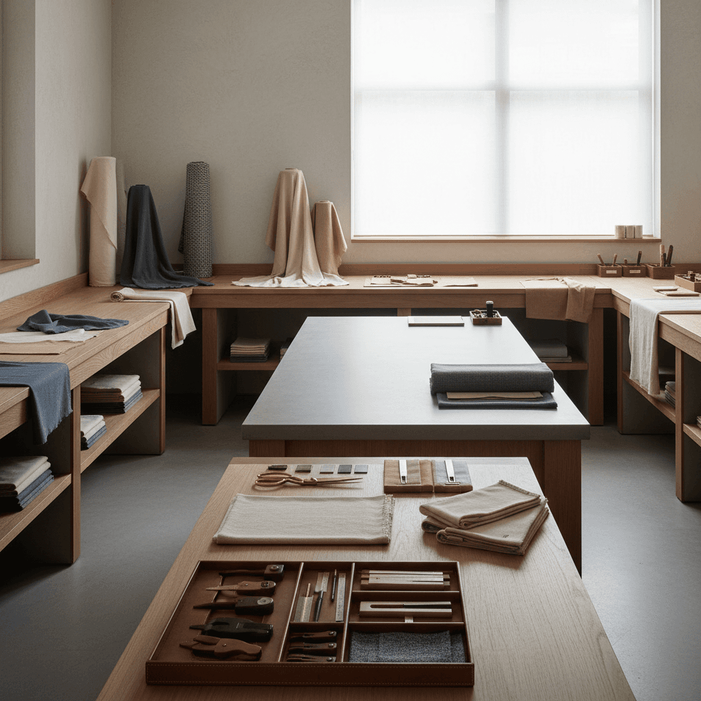 Refined atelier workspace reflecting precision and confidentiality