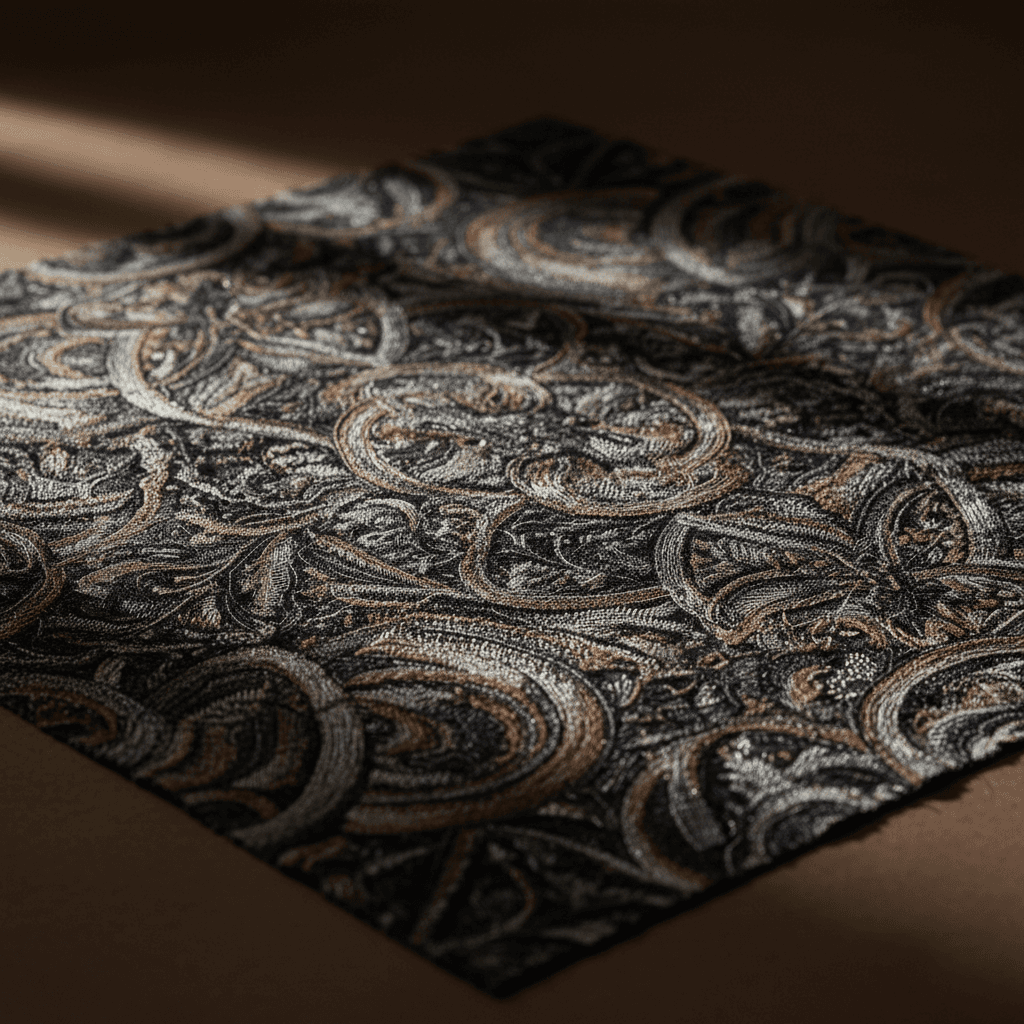 Detailed view of intricate textile pattern and craftsmanship
