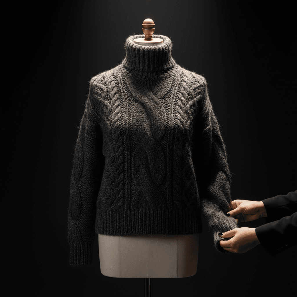 Detailed quality control of finished knitwear sample